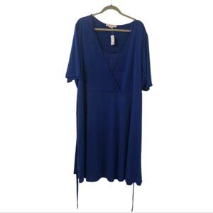 Blue Penningtons Women's Lace Fit and Flare Mini Dress